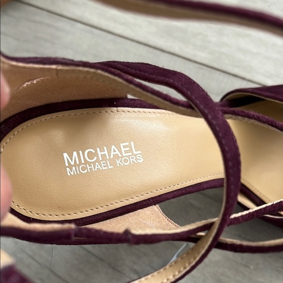 MICHAEL KORS Eggplant Purple Suede Strappy Heels, Size 8 - Picture 6 of 12
